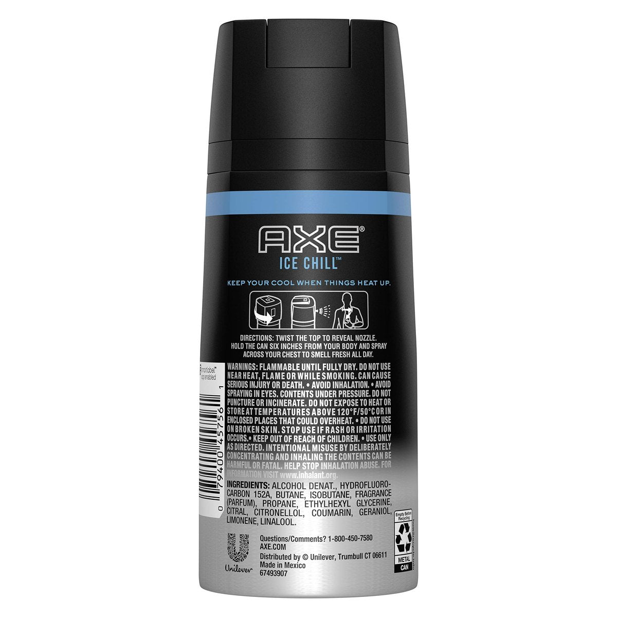 Axe Ice Chill Deodorant Body Spray – Frozen Lemon & Eucalyptus – 4 oz (Pack of 3) Avelisse
