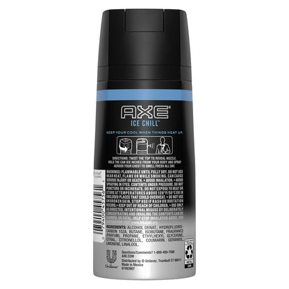 Axe Ice Chill Deodorant Body Spray – Frozen Lemon & Eucalyptus – 4 oz (Pack of 3) Avelisse