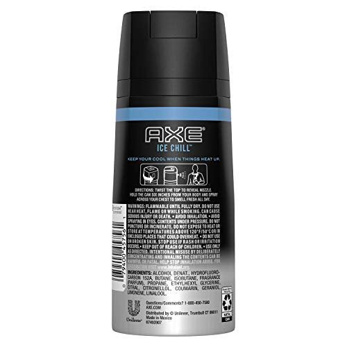Axe Ice Chill Deodorant Body Spray – Frozen Lemon & Eucalyptus – 4 oz (Pack of 3) Avelisse