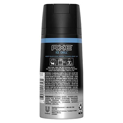 Axe Ice Chill Deodorant Body Spray – Frozen Lemon & Eucalyptus – 4 oz (Pack of 3) Avelisse