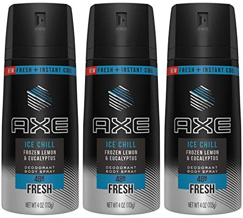 Axe Ice Chill Deodorant Body Spray – Frozen Lemon & Eucalyptus – 4 oz (Pack of 3) Avelisse