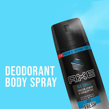 Axe Ice Chill Deodorant Body Spray – Frozen Lemon & Eucalyptus – 4 oz (Pack of 3) Avelisse