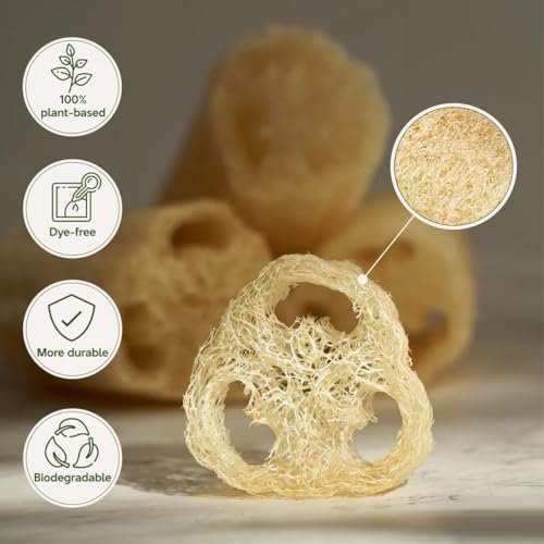 NileCart 22 Inch Egyptian Loofah Natural Luffa Sponges for Shower - Exfoliating Body Scrubber for Men & Women Avelisse