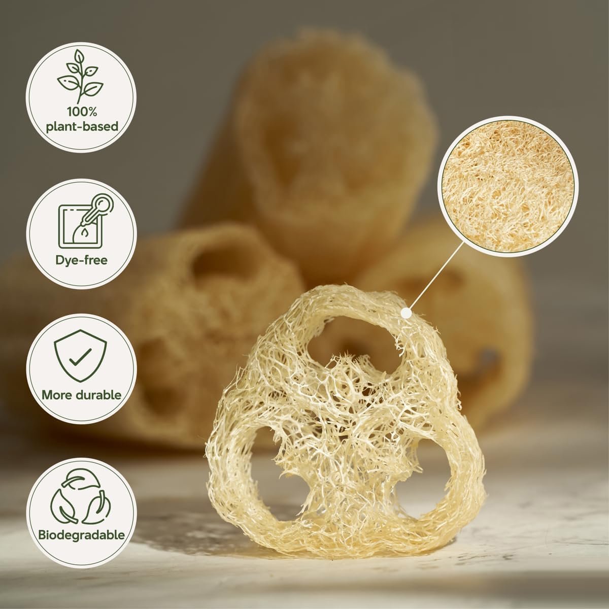 NileCart 22 Inch Egyptian Loofah Natural Luffa Sponges for Shower - Exfoliating Body Scrubber for Men & Women Avelisse