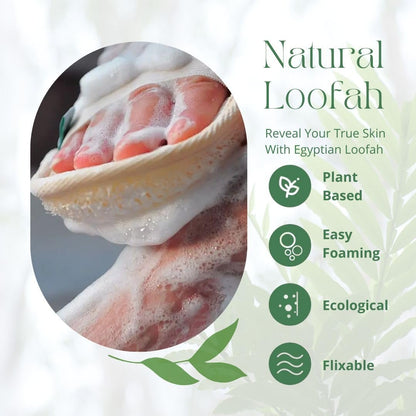 NileCart 22 Inch Egyptian Loofah Natural Luffa Sponges for Shower - Exfoliating Body Scrubber for Men & Women Avelisse
