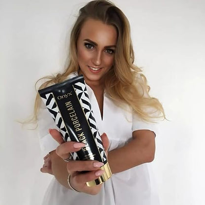 Onyx Black Porcelain White Bronzer Lotion for Tanning Beds - Indoor Bronzing Accelerator with DHA and Erythrulose | No Stain No Streak Formula for Darker Looking Color | 6.76 fl oz