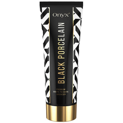 Onyx Black Porcelain White Bronzer Lotion for Tanning Beds - Indoor Bronzing Accelerator with DHA and Erythrulose | No Stain No Streak Formula for Darker Looking Color | 6.76 fl oz