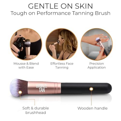 Bronze Tan Self Tanning Brush for Face & Kabuki Self Tanner Brush – Premium Sunless Tanner Applicator for Flawless, Streak-Free Glow - görsel 4