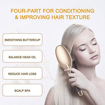 LYLFL Heetly Hair Brush - Nylon & Boar Bristle Brush for Thick, Thin, Curly, Straight, Wet & Dry Hair - Travel Hairbrush for Women, Men & Kids (Gold)
