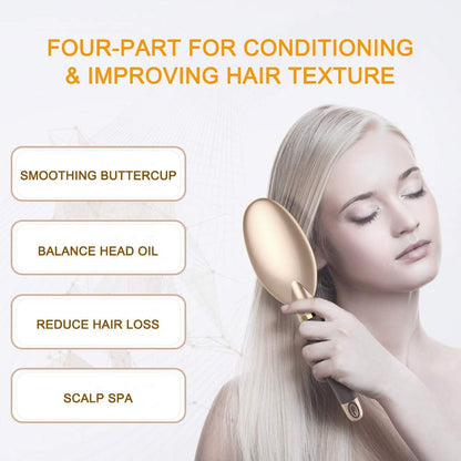 LYLFL Heetly Hair Brush - Nylon & Boar Bristle Brush for Thick, Thin, Curly, Straight, Wet & Dry Hair - Travel Hairbrush for Women, Men & Kids (Gold)