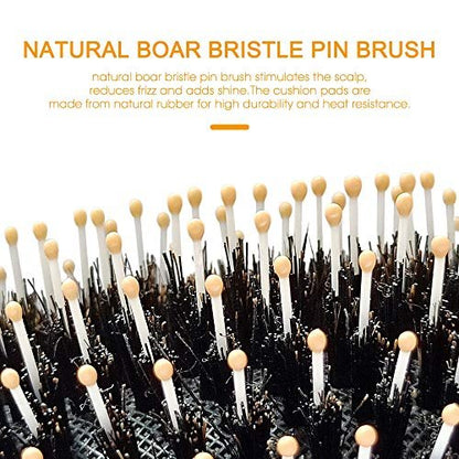 LYLFL Heetly Hair Brush - Nylon & Boar Bristle Brush for Thick, Thin, Curly, Straight, Wet & Dry Hair - Travel Hairbrush for Women, Men & Kids (Gold)