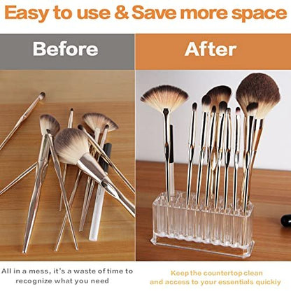 Clear Acrylic Makeup Eyeliner Lip Liner Holder Organizer – 26 Spaces by Miaowater