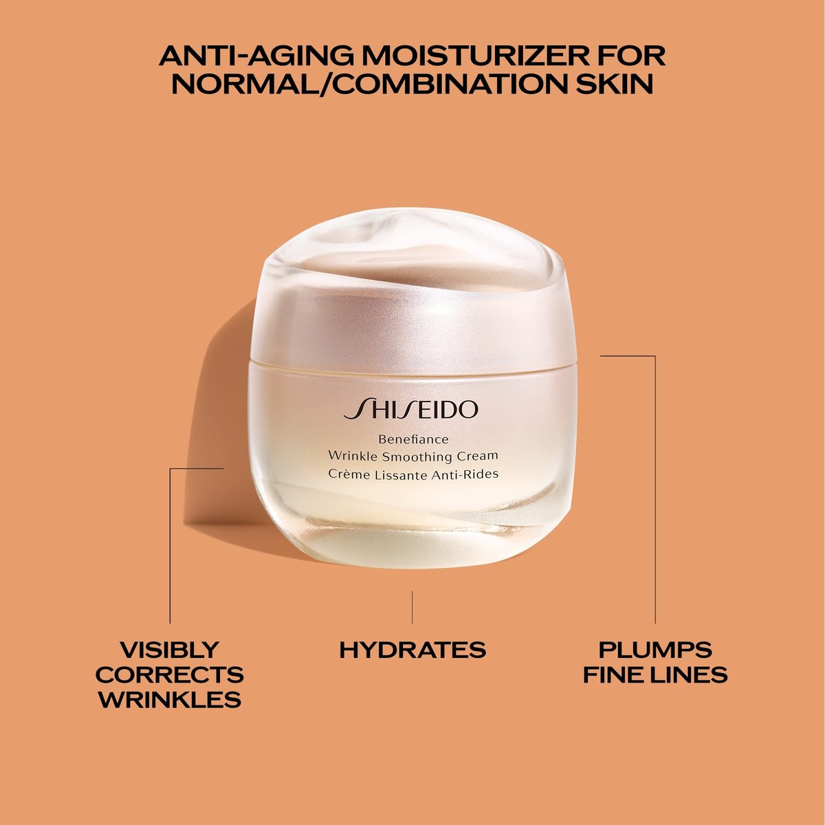 Shiseido Benefiance Wrinkle Smoothing Cream – Anti-Aging Moisturizer for Normal & Combination Skin, 1.7 oz Avelisse