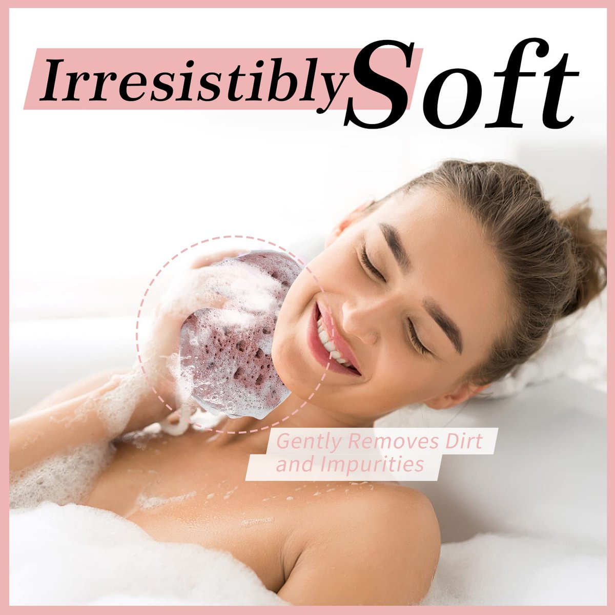 KECUCO 3-Pack Large Bath Sponges - Body Wash Loofah for Women, Men & Teens - Exfoliating Shower Poufs with 3 Colors - görsel 9