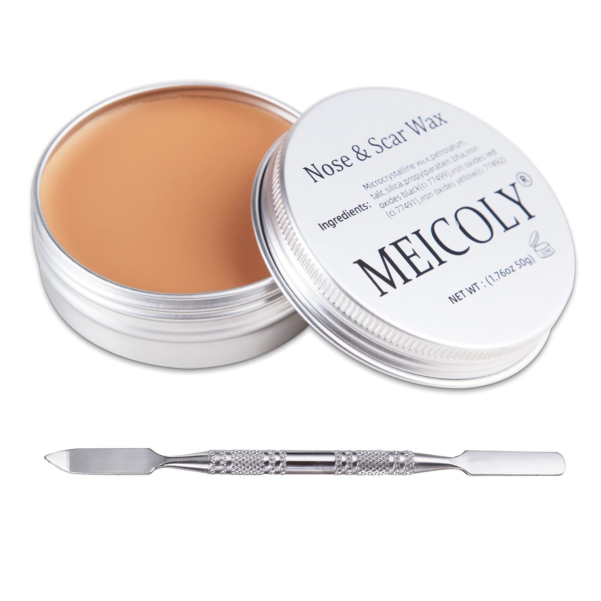 MEICOLY Scar Wax Kit with Spatula - 1.76 oz Light Fake Scar Modeling Wax for Realistic SFX Halloween Makeup & Cosplay - görsel 1