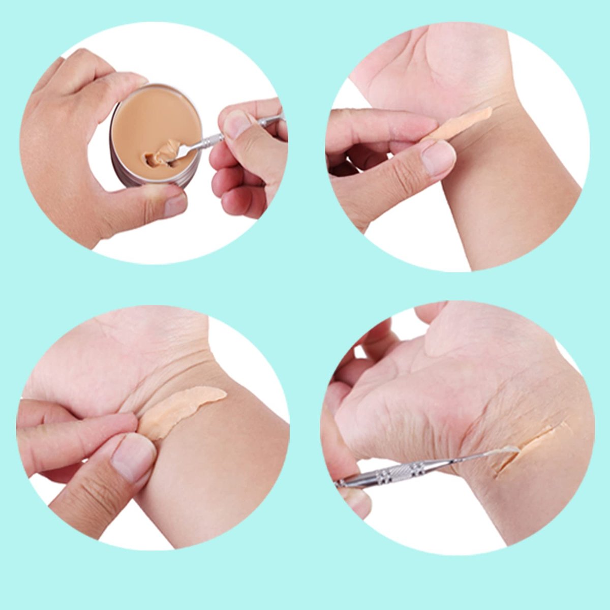 MEICOLY Scar Wax Kit with Spatula - 1.76 oz Light Fake Scar Modeling Wax for Realistic SFX Halloween Makeup & Cosplay - görsel 15