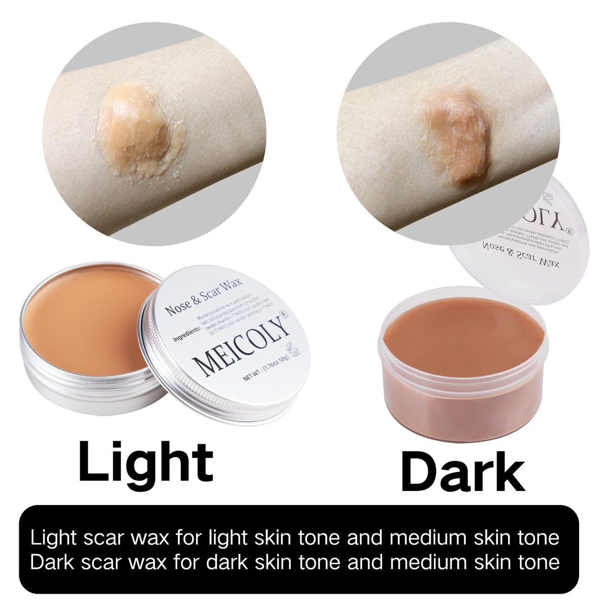 MEICOLY Scar Wax Kit with Spatula - 1.76 oz Light Fake Scar Modeling Wax for Realistic SFX Halloween Makeup & Cosplay - görsel 17