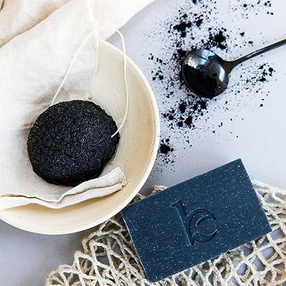 Beauty by Earth Peppermint Tea Tree Charcoal Facial Bar Soap - Natural & Organic Face Wash for Acne, Eczema, Psoriasis - Detoxifying Black Soap for Oily & Sensitive Skin (4 oz) Avelisse