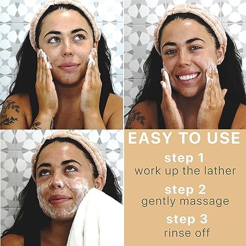 Beauty by Earth Peppermint Tea Tree Charcoal Facial Bar Soap - Natural & Organic Face Wash for Acne, Eczema, Psoriasis - Detoxifying Black Soap for Oily & Sensitive Skin (4 oz) Avelisse