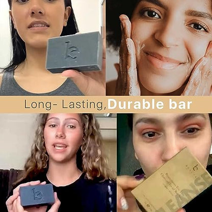 Beauty by Earth Peppermint Tea Tree Charcoal Facial Bar Soap - Natural & Organic Face Wash for Acne, Eczema, Psoriasis - Detoxifying Black Soap for Oily & Sensitive Skin (4 oz) Avelisse