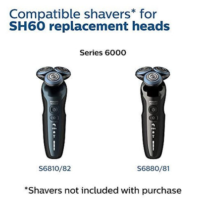 Philips Norelco Genuine SH60/72 Shaving Heads Replacement for Series 6000 - Silver Avelisse
