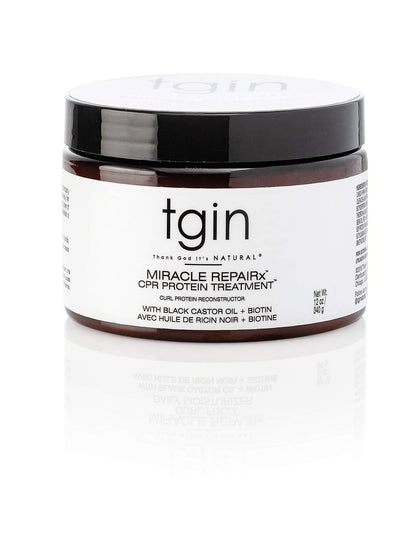 tgin Miracle RepaiRx Curl Protein Reconstructor - Biotin & Black Castor Oil for Damaged, Color-Treated Curly, Coily, Wavy Hair - 12 oz Avelisse