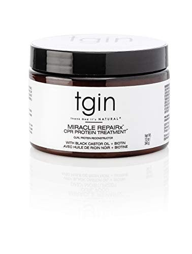 tgin Miracle RepaiRx Curl Protein Reconstructor - Biotin & Black Castor Oil for Damaged, Color-Treated Curly, Coily, Wavy Hair - 12 oz Avelisse