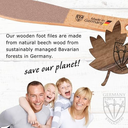 3 Swords Germany Premium Foot File – Natural Beech Wood, Dual-Sided for Smooth & Rough Callus Removal, Made in Germany Avelisse