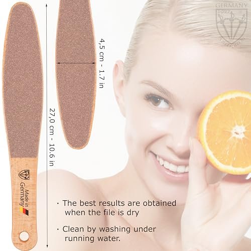 3 Swords Germany Premium Foot File – Natural Beech Wood, Dual-Sided for Smooth & Rough Callus Removal, Made in Germany Avelisse