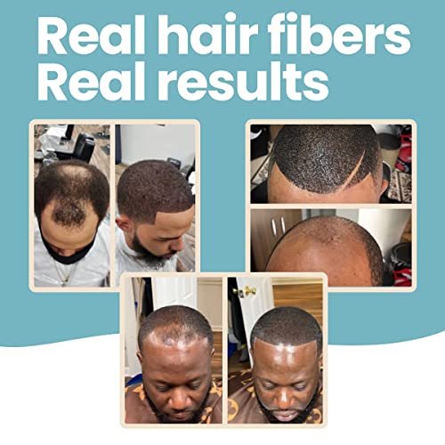 Hair Illusion Black Real Hair Fibers for Thinning Hair – 100% Natural Texture, Non-Synthetic – Bald Spot Cover Up for Women & Men – 38 Gram (Pack of 2) Avelisse