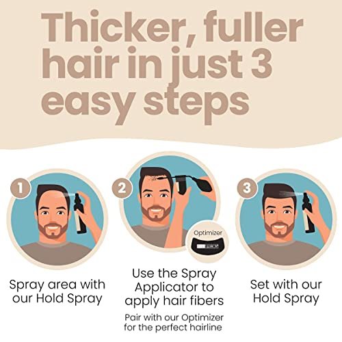 Hair Illusion Black Real Hair Fibers for Thinning Hair – 100% Natural Texture, Non-Synthetic – Bald Spot Cover Up for Women & Men – 38 Gram (Pack of 2) Avelisse