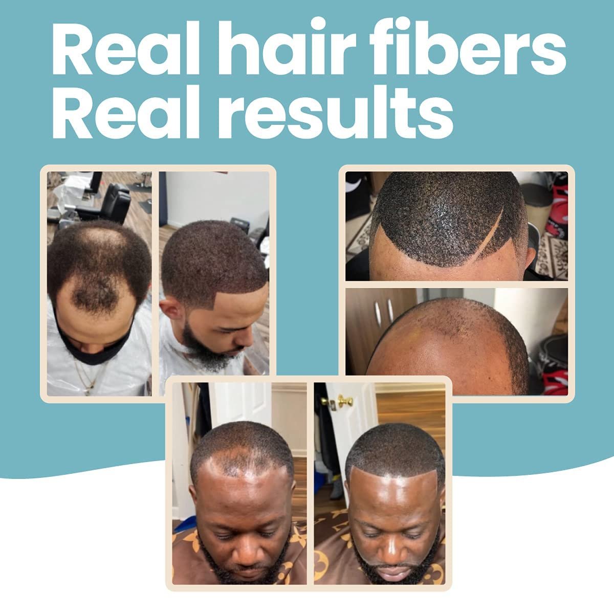 Hair Illusion Black Real Hair Fibers for Thinning Hair – 100% Natural Texture, Non-Synthetic – Bald Spot Cover Up for Women & Men – 38 Gram (Pack of 2) Avelisse