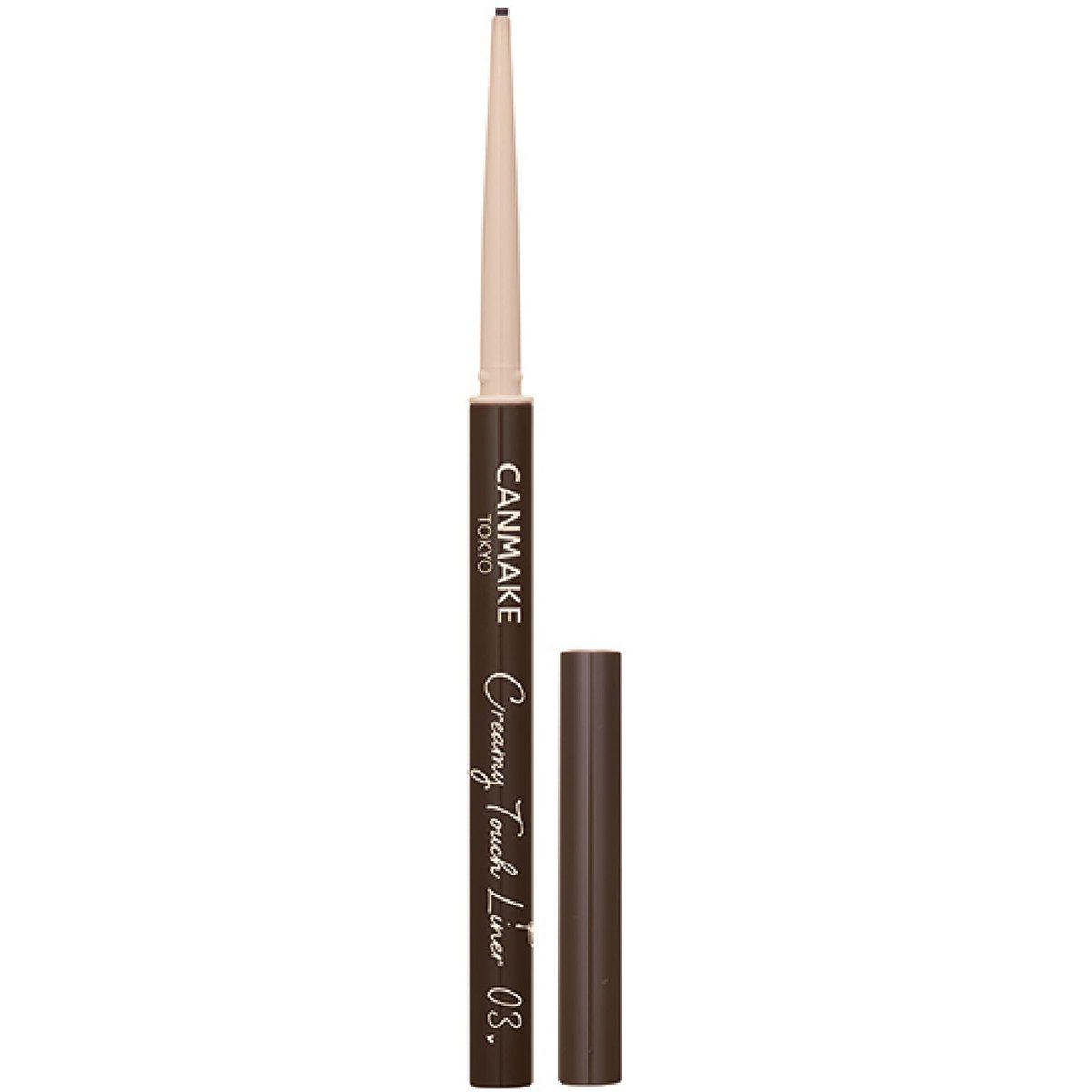 CANMAKE Creamy Touch Liner 03 Dark Brown - Smooth, Smudge-Proof Eyeliner Pencil for Waterline & Sensitive Eyes - görsel 1