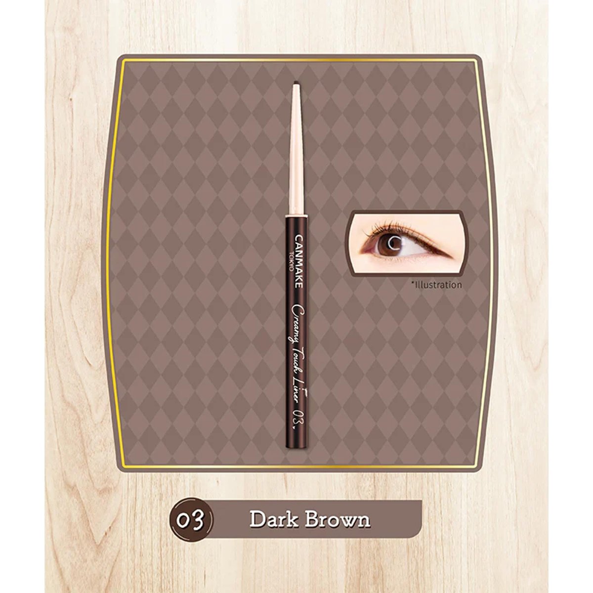 CANMAKE Creamy Touch Liner 03 Dark Brown - Smooth, Smudge-Proof Eyeliner Pencil for Waterline & Sensitive Eyes - görsel 5