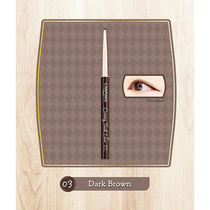CANMAKE Creamy Touch Liner 03 Dark Brown - Smooth, Smudge-Proof Eyeliner Pencil for Waterline & Sensitive Eyes