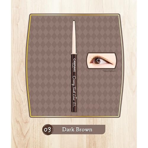 CANMAKE Creamy Touch Liner 03 Dark Brown - Smooth, Smudge-Proof Eyeliner Pencil for Waterline & Sensitive Eyes - görsel 6
