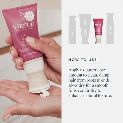Virtue Un-Frizz Leave-In Hair Treatment for Curly Hair and Frizz Control, Sulfate Free, Color Safe, 2 Fl Oz