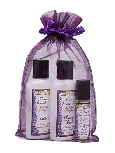 Lilac & Gooseberry Gift Set | Perfume with Travel Size Lotion and Body Wash | Yennefer Scent of a Sorceress by Bella Des Natural Beauty