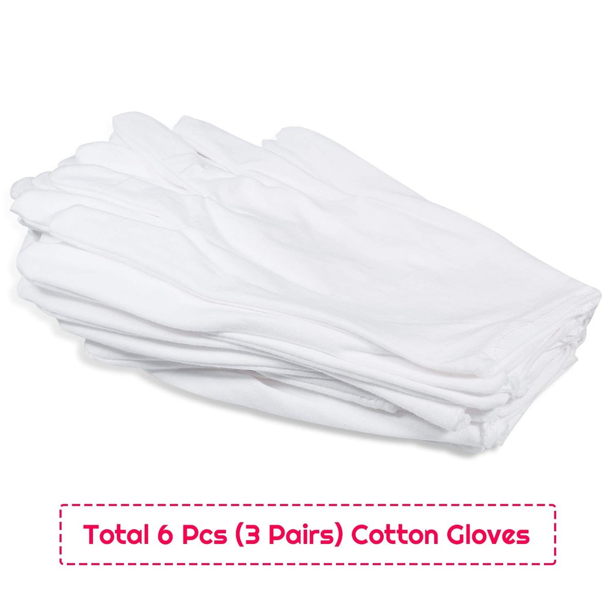 Selizo Cotton Gloves 3 Pairs - White Moisturizing Gloves for Dry Hands, Eczema, Serving, Archival, Jewelry, Silver Inspection - görsel 3