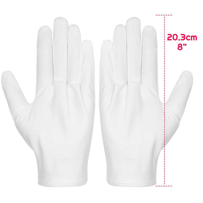 Selizo Cotton Gloves 3 Pairs - White Moisturizing Gloves for Dry Hands, Eczema, Serving, Archival, Jewelry, Silver Inspection