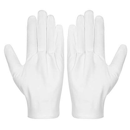 Selizo Cotton Gloves 3 Pairs - White Moisturizing Gloves for Dry Hands, Eczema, Serving, Archival, Jewelry, Silver Inspection
