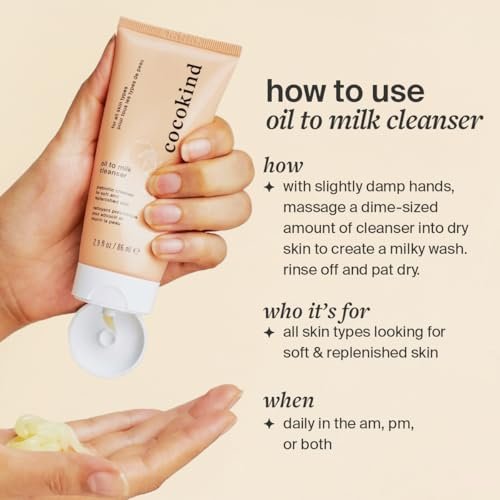 Cocokind Oil to Milk Face Wash – Gentle Oil Based Cleanser & Makeup Remover for All Skin Types - görsel 6