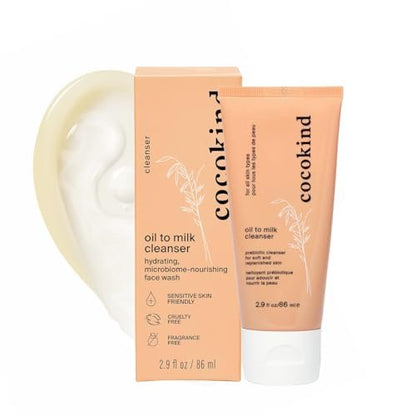Cocokind Oil to Milk Face Wash – Gentle Oil Based Cleanser & Makeup Remover for All Skin Types