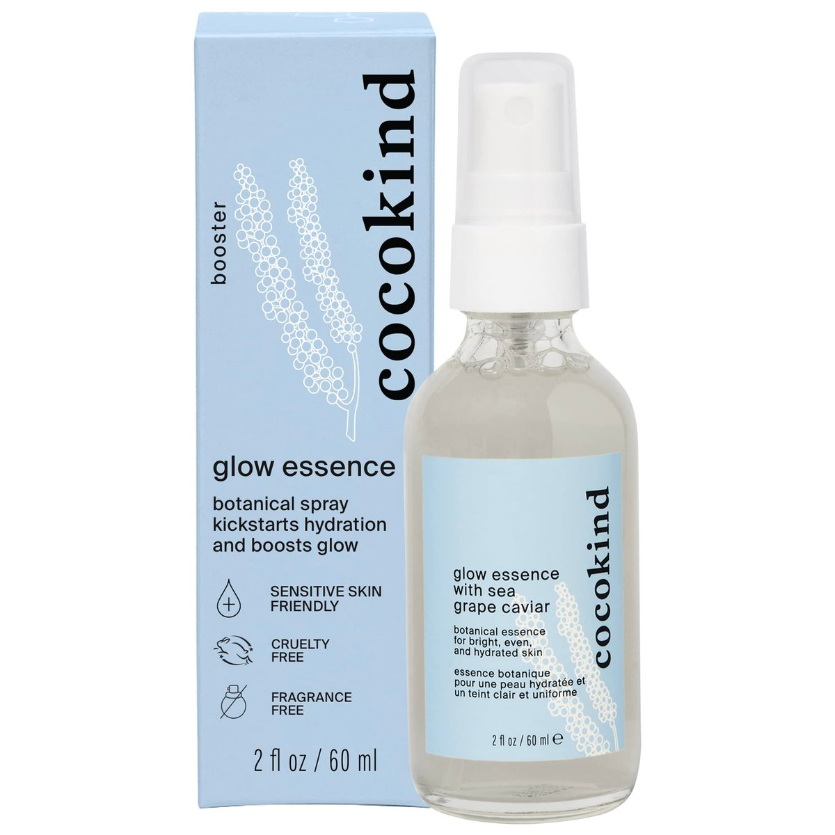 Cocokind Glow Essence with Sea Grape Caviar – Hydrating Face Mist & Primer, Moisturizer with Sea Buckthorn & Vitamin E Avelisse
