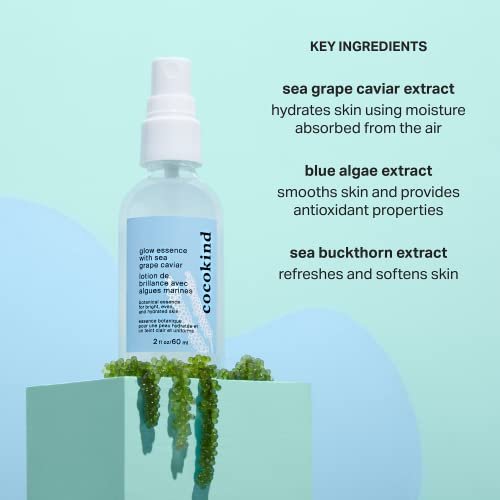 Cocokind Glow Essence with Sea Grape Caviar – Hydrating Face Mist & Primer, Moisturizer with Sea Buckthorn & Vitamin E Avelisse