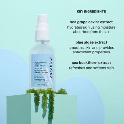 Cocokind Glow Essence with Sea Grape Caviar – Hydrating Face Mist & Primer, Moisturizer with Sea Buckthorn & Vitamin E Avelisse