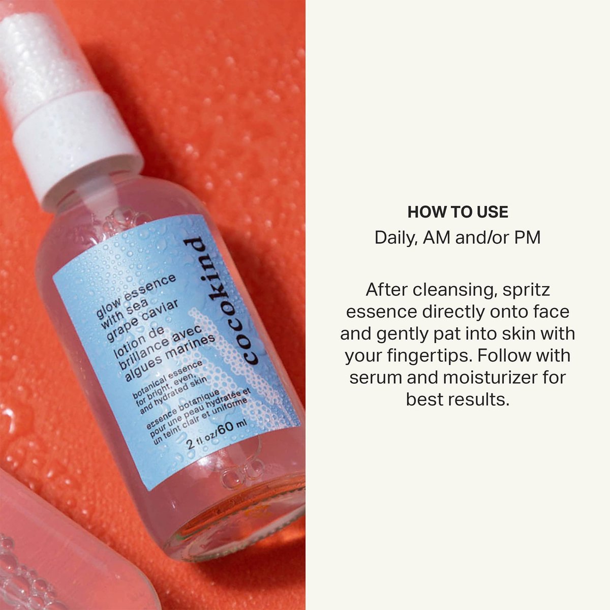 Cocokind Glow Essence with Sea Grape Caviar – Hydrating Face Mist & Primer, Moisturizer with Sea Buckthorn & Vitamin E Avelisse
