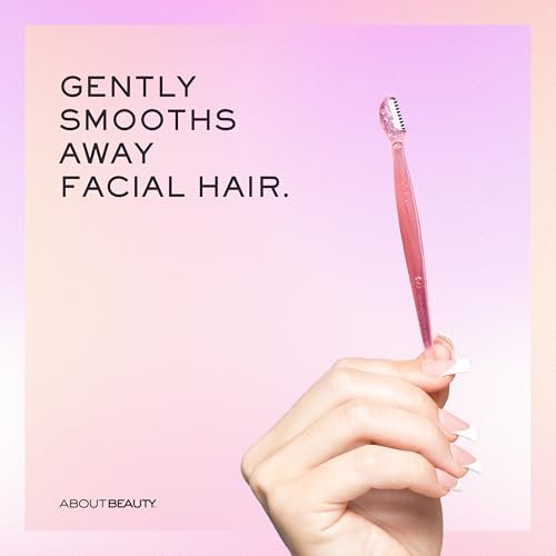 About Face Facial Razor & Eyebrow Shaper (3 Ct) - Removes Peach Fuzz & Shapes Eyebrows - Stainless Steel, Pink - görsel 4