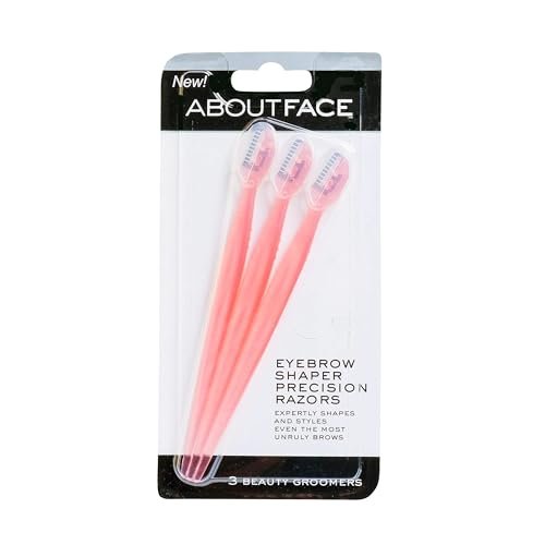 About Face Facial Razor & Eyebrow Shaper (3 Ct) - Removes Peach Fuzz & Shapes Eyebrows - Stainless Steel, Pink - görsel 2