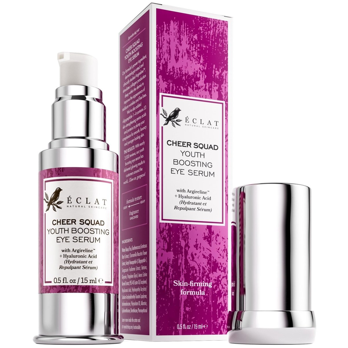 Eclat Skincare Eye Serum with Hyaluronic Acid – Hydrating Formula for Wrinkles, Fine Lines, Crow’s Feet & Eye Bags – Lightweight Serum for Dark Circles and Puffiness – Firming & Brightening 0.5 fl oz - görsel 1